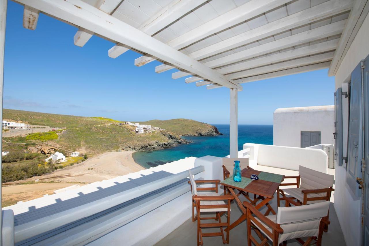 Superior Beachfront Apartment 1 With View To The Aegean Sea Panormos  Eksteriør billede